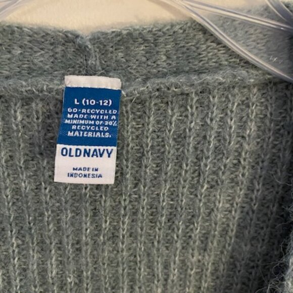 Old Navy Wool Blend Cardigan Youth Girls L 10-12 Green V-Neck Button Front - Picture 4 of 4